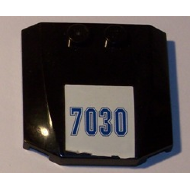 black wedge 4 x 4 x 2 3 triple curved with number 7030 pattern sticker - set 7030