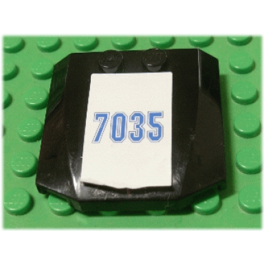 black wedge 4 x 4 x 2 3 triple curved with number 7035 pattern sticker - set 7035