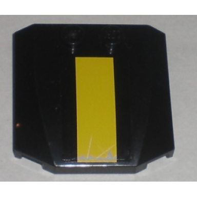 black wedge 4 x 4 x 2 3 triple curved with yellow stripe and damage pattern sticker - set 5982