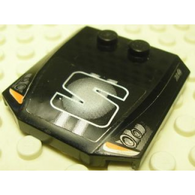 black wedge 4 x 4 x 2 3 triple curved with s and headlights pattern on both sides stickers - set 8658