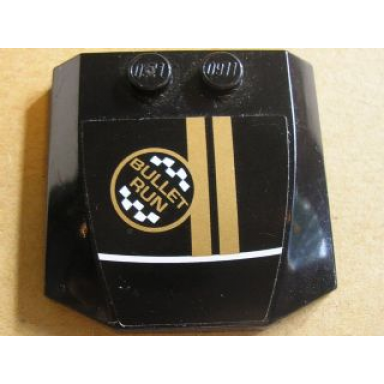 black wedge 4 x 4 x 2 3 triple curved with bullet run and two gold stripes pattern sticker - set 8147