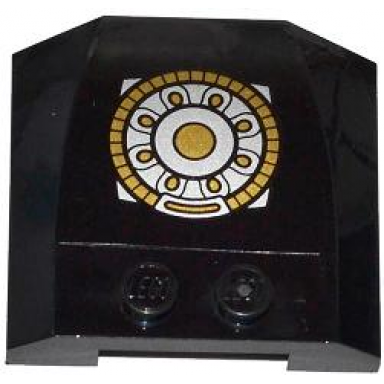 black wedge 4 x 4 x 2 3 triple curved with 10 rings logo pattern sticker - set 76007