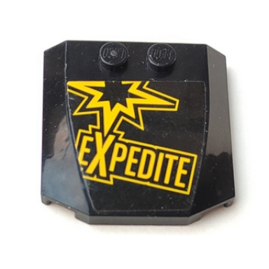 black wedge 4 x 4 x 2 3 triple curved with yellow expedite pattern sticker - set 60113