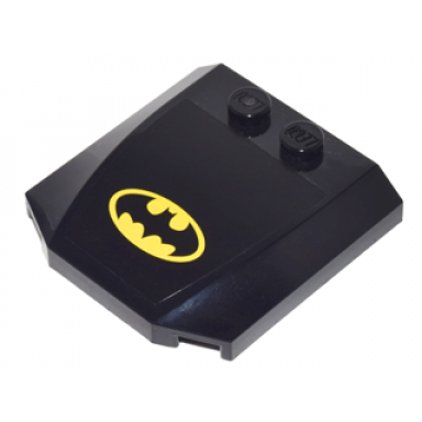 black wedge 4 x 4 x 2 3 triple curved with yellow batman logo on black background pattern sticker - set 76035