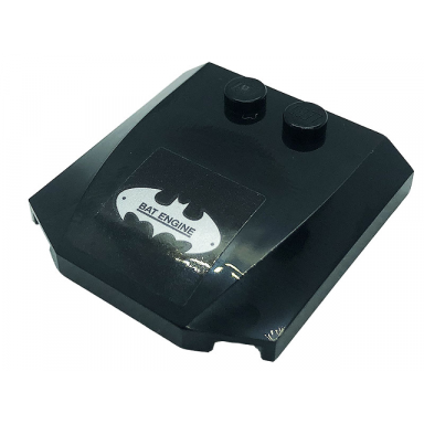 black wedge 4 x 4 x 2 3 triple curved with silver batman logo and black bat engine pattern sticker - set 76161