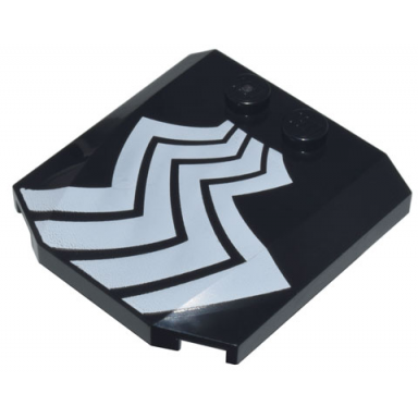 black wedge 4 x 4 x 2 3 triple curved with white zigzag lines pattern side a