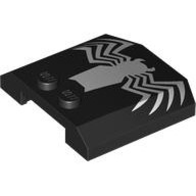 black wedge 4 x 4 x 2 3 triple curved with white spider wide abdomen pattern