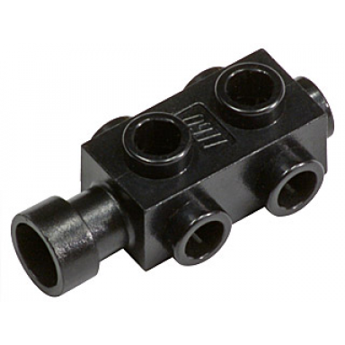 black brick modified 1 x 2 x 2 3 with studs on sides and extended stud receptacle