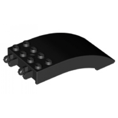 black windscreen 8 x 4 x 2 curved with locking dual 2 fingers