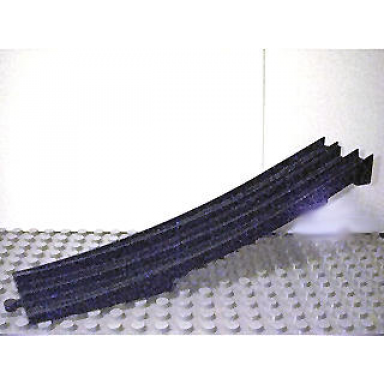 black duplo train track bridge end section with small bottom support