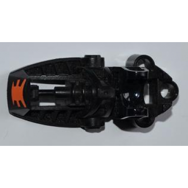 black bionicle foot toa metru with orange decorative pattern sticker - set 8101