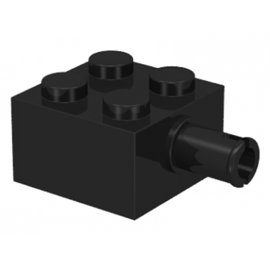 black brick modified 2 x 2 with pin and no axle hole