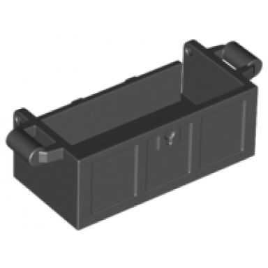black container treasure chest bottom with slots in back