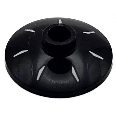black dish 2 x 2 inverted radar with 7 white radial marks pattern