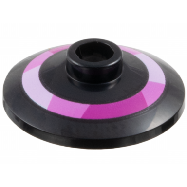black dish 2 x 2 inverted radar with bright pink dark pink and magenta ring pattern