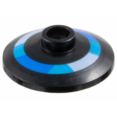 black dish 2 x 2 inverted radar with blue medium azure and bright light blue ring pattern