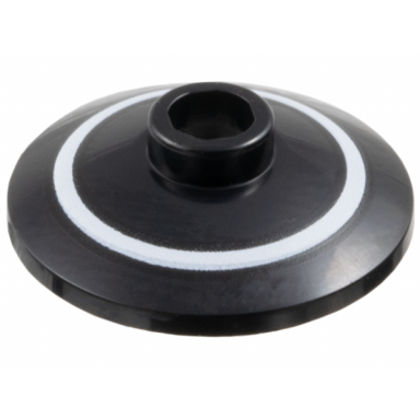 black dish 2 x 2 inverted radar with white ring pattern