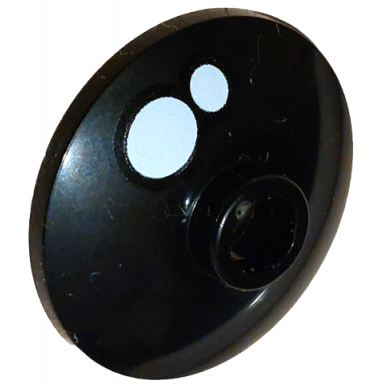 black dish 2 x 2 inverted radar with eye with white circle glints pattern