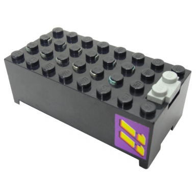 electric 9v battery box small without battery cover with yellow 11 on purple background pattern on both sides stickers - sets 3038 8266