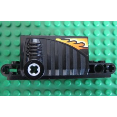pullback motor 9 x 4 x 2 2 3 with orange white and black flame pattern on both sides stickers - set 8382
