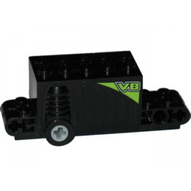 pullback motor 9 x 4 x 2 2 3 with lime v8 pattern on both sides stickers - set 8647