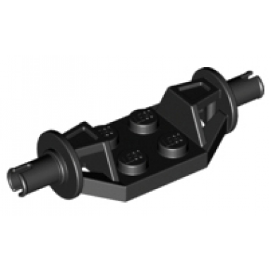 black plate modified 2 x 2 with wheels holder wide - technic pins