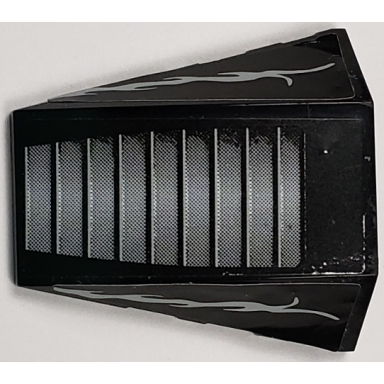 black wedge 4 x 4 triple curved no studs with vents and barbed wire lines pattern stickers - set 8158
