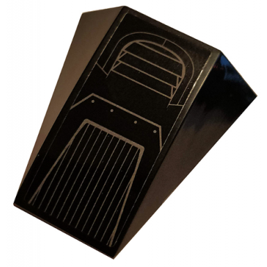 black wedge 4 x 4 triple curved no studs with flat silver air vents pattern sticker - set 76120