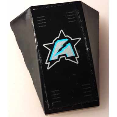 black wedge 4 x 4 triple curved no studs with ultra agents logo and air vents pattern sticker - set 70171
