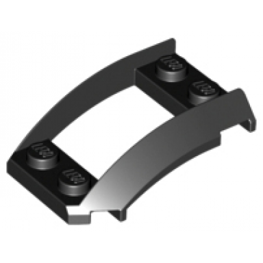 wedge 4 x 3 open with cutout and 4 studs