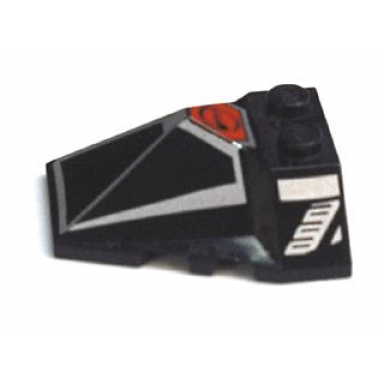 black wedge 4 x 4 x 1 1 3 pyramid center with red and silver pattern