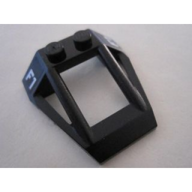 black windscreen 4 x 4 x 1 roll cage with silver f1 pattern on both sides stickers - set 8495