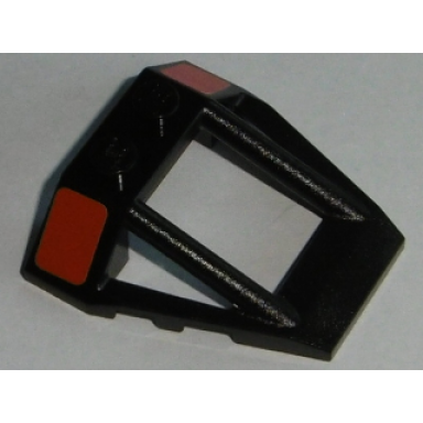 black windscreen 4 x 4 x 1 roll cage with red rectangle pattern on both sides stickers - set 75101