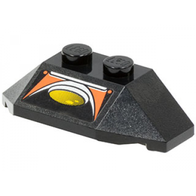 black wedge 2 x 4 triple with yellow silver and orange pattern sticker - set 8631