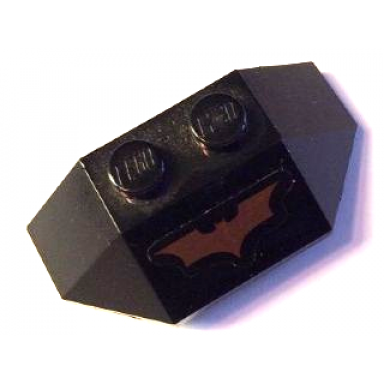 black wedge 2 x 4 triple with copper bat batman logo pattern sticker - set 7886