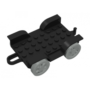 black fabuland car chassis 6 x 8 with hitch