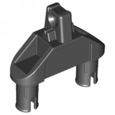 black hinge 1 x 3 with two pins locking 1 finger - round pin holes