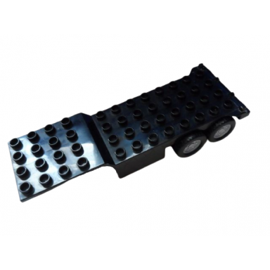 duplo trailer four rear wheels elevated front end 4 x 12 studs with gate hinge