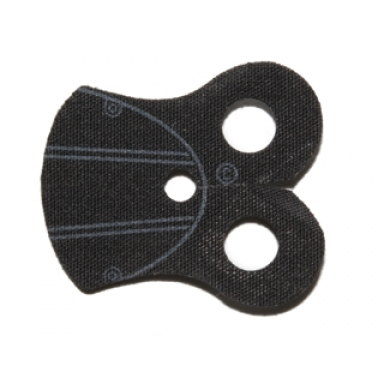 black minifigure armor pauldron cloth with 4 thin gray stripes and gray outline pattern thin border