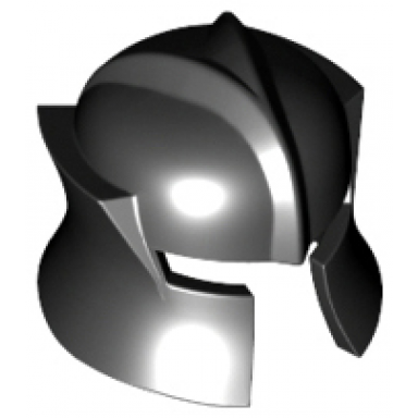 black minifigure headgear helmet castle with cheek protection angled