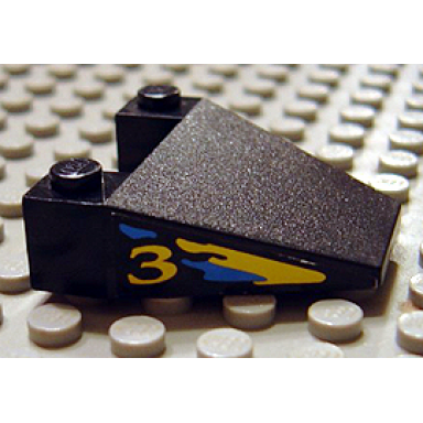 black wedge 4 x 4 taper with blue yellow splash 3 pattern on both sides stickers - set 8207