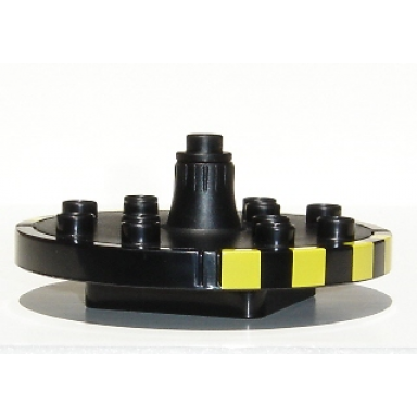 black duplo merry-go-round small with yellow caution stripes pattern
