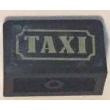 black panel 1 x 2 x 1 with gold taxi on transparent background pattern sticker - set 41101