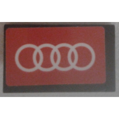 black panel 1 x 2 x 1 with white audi logo on red background pattern sticker - set 75873