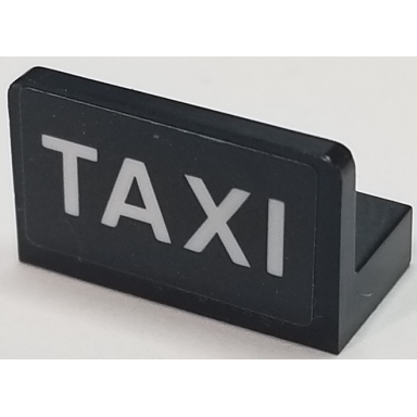 black panel 1 x 2 x 1 with white taxi on black background pattern sticker - set 76057