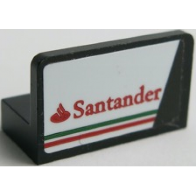 black panel 1 x 2 x 1 with santander logo and green line pattern model left side sticker - set 75879