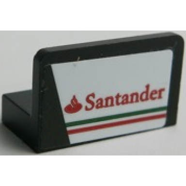 black panel 1 x 2 x 1 with santander logo and green line pattern model right side sticker - set 75879