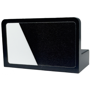 black panel 1 x 2 x 1 with white trapezoid stripe pattern model left side sticker - set 76918