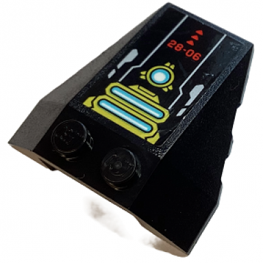 black wedge 4 x 4 triple with stud notches with gold armor medium azure lights red triangles and 28-06 pattern sticker - set 71765