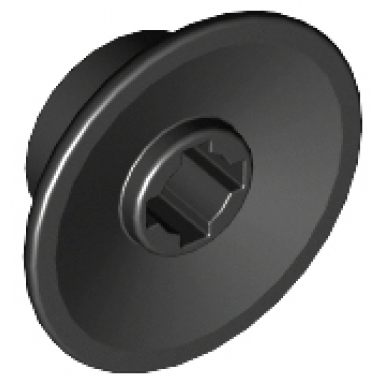 black train wheel small hole notched for wheels holder pin